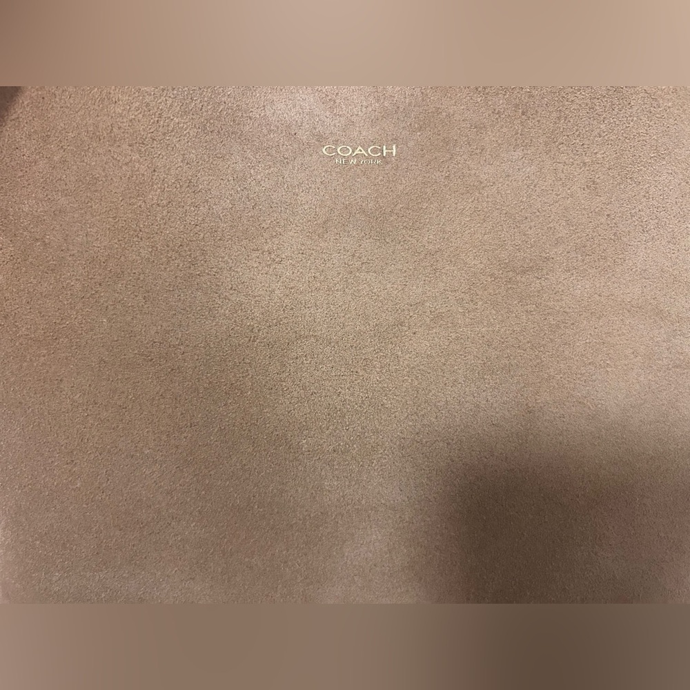 Coach Tan Suede Hobo Shoulder Bag - Picture 5 of 7